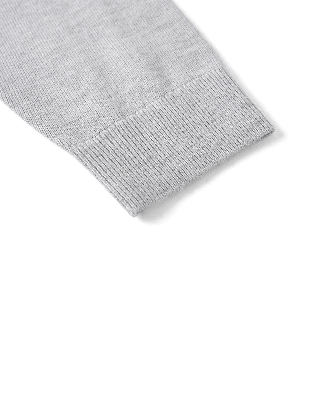 Unisex long-sleeve pullover crew neck fine knit gray