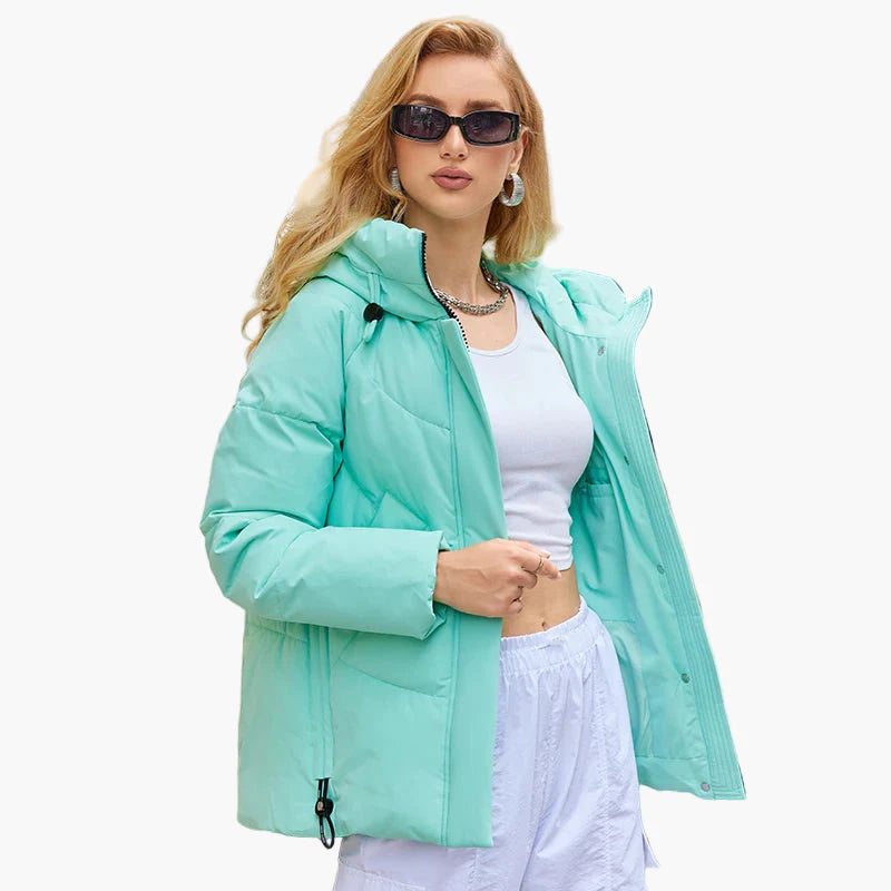 Damen Winter Steppjacke mit Kapuze – Modische Outdoorjacke für Alltag & Freizeit