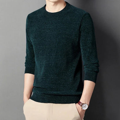 Men's crew-neck long-sleeve pullover winter warm knit pullover