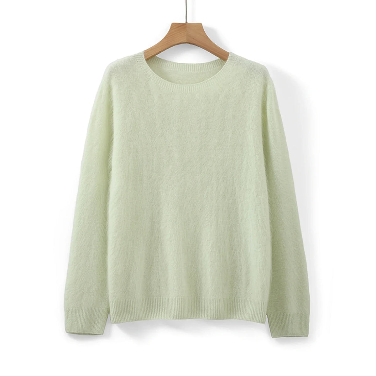 Soft women's crew-neck long-sleeve knit sweater