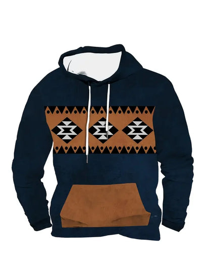 Unisex Kapuzenpullover mit Tiermotiv & Muster Kängurutasche