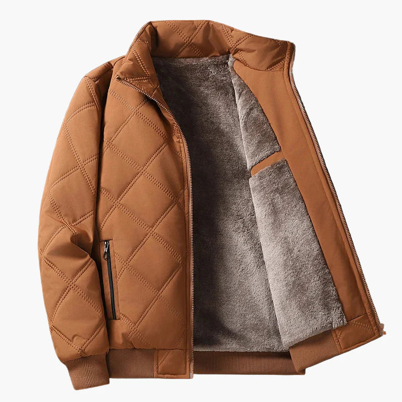 Men's quilted jacket with fleece lining – warm transitional jacket for everyday and leisure use