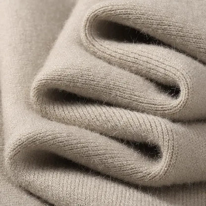 Unisex winter pullover with plush lining - turtleneck or crew neck