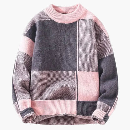 Men's sweater with modern geometric design – Casual knitwear for everyday and leisure