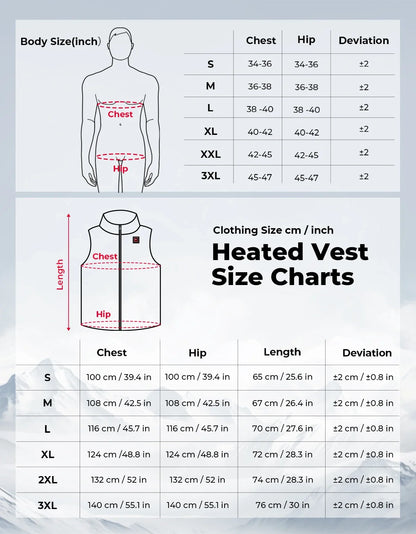 Black heated vest for women and men with stand-up collar