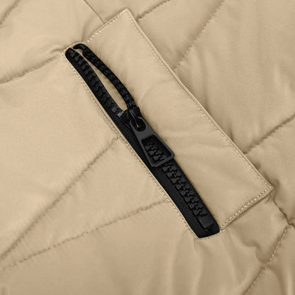 Damen Winter Steppmantel Lang mit Kapuze – Winddichte Daunenjacke mit Reißverschluss, Modisch & Warm