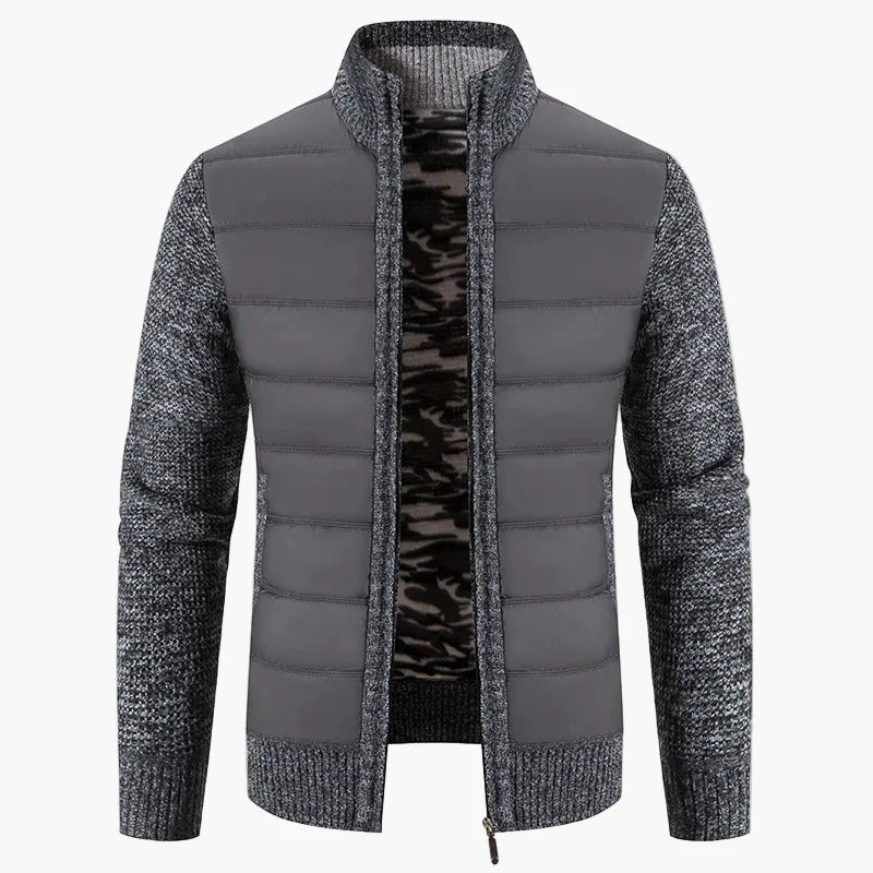 Men's quilted jacket with knitted sleeves – fashionable transitional jacket for everyday and leisure use