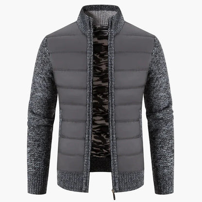 Men's quilted jacket with knitted sleeves – fashionable transitional jacket for everyday and leisure use