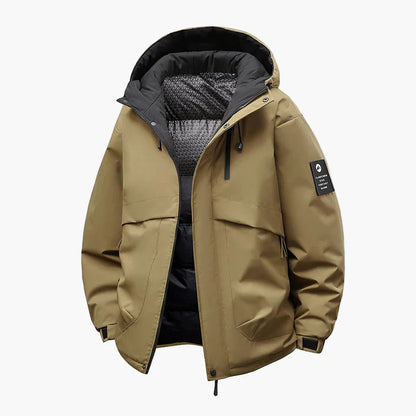 Men's winter jacket outdoor waterproof windproof hooded jacket casual