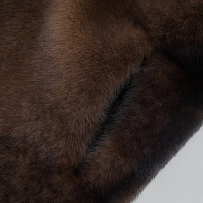 Damen Oversize Kunstpelz Mantel – Langer Wintermantel mit Reverskragen, modisch & warm für Alltag und besondere Anlässe