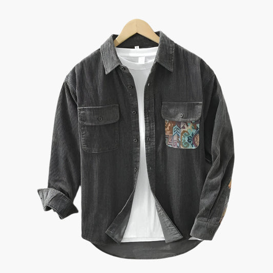 Herren Cordhemd im Vintage-Stil mit Brusttaschen – Lässiges Overshirt für Alltag und Büro