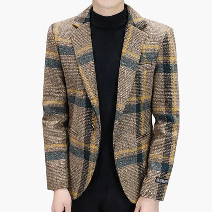 Men's Modern Checked Blazer – Elegant Business & Casual Blazer