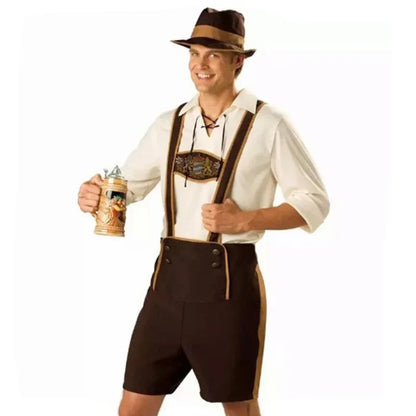 Bavarian Couple Costume Set for Men’s Lederhosen and Women’s Dirndl, Oktoberfest, Carnival
