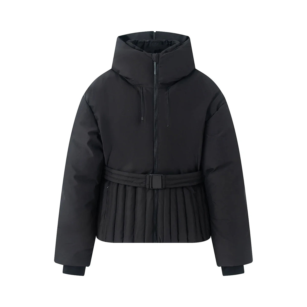 Damen Steppjacke mit Gürtel & hohem Kragen – Winterjacke