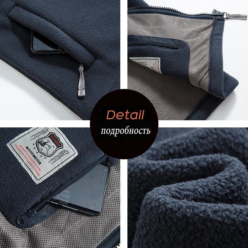 Fleece Weste Unisex Stehkragen Reißverschluss Reißverschlusstaschen