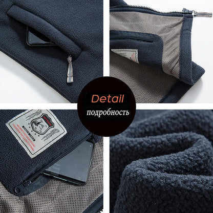 Fleece Weste Unisex Stehkragen Reißverschluss Reißverschlusstaschen