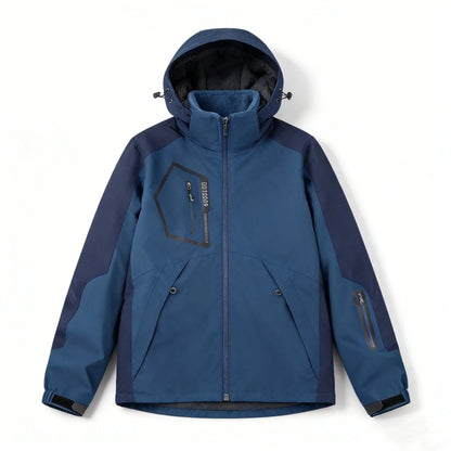 Unisex 3-in-1 outdoor jacket with hood and fleece inner jacket, various colors