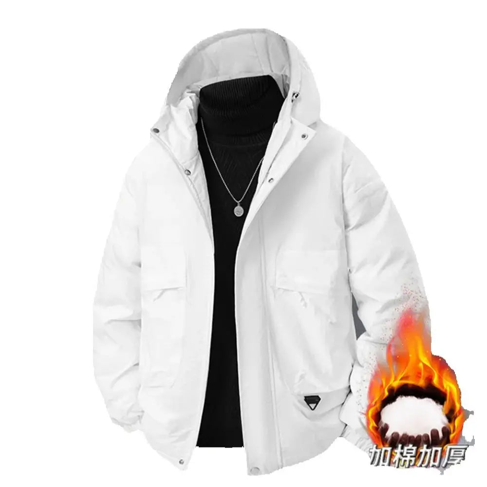 Herren Steppjacke mit Kapuze Winddicht Braun