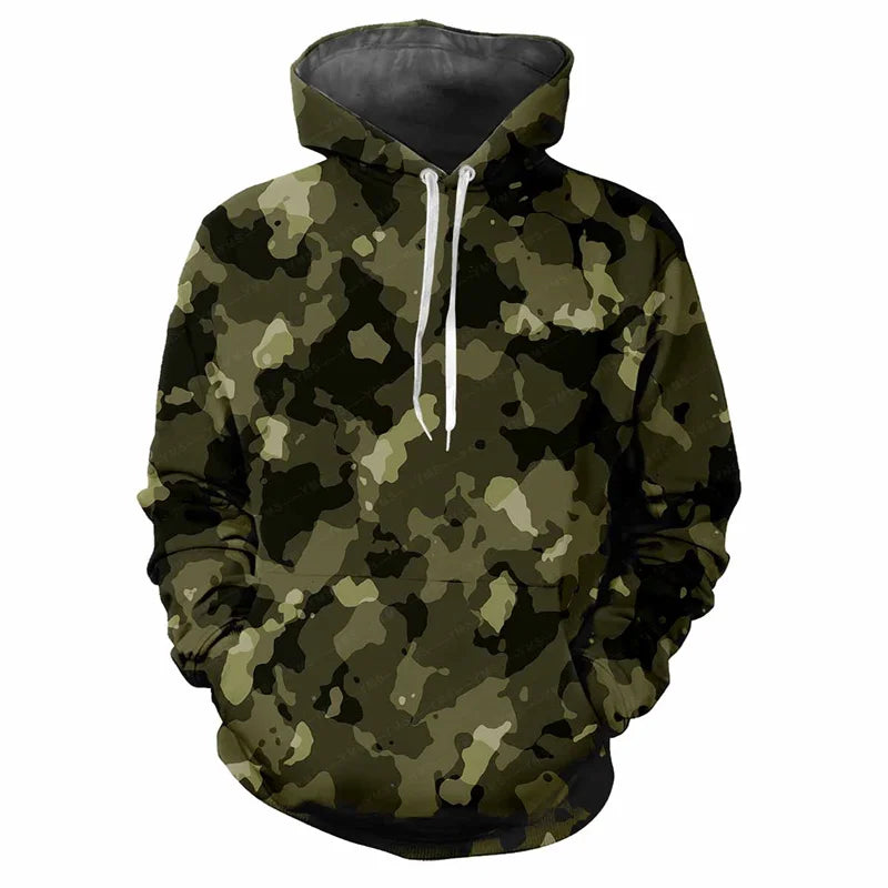 Kapuzenpullover Herren/Unisex Camouflage Muster mit Kängurutasche