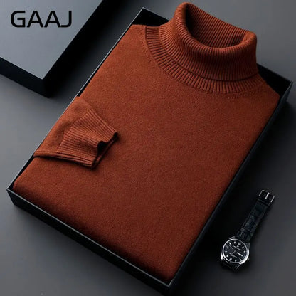 Men's turtleneck sweater long sleeve fine-knit sweater