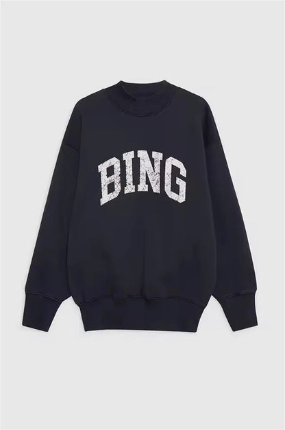 Women's Oversized Printed Sweatshirt Light Gray