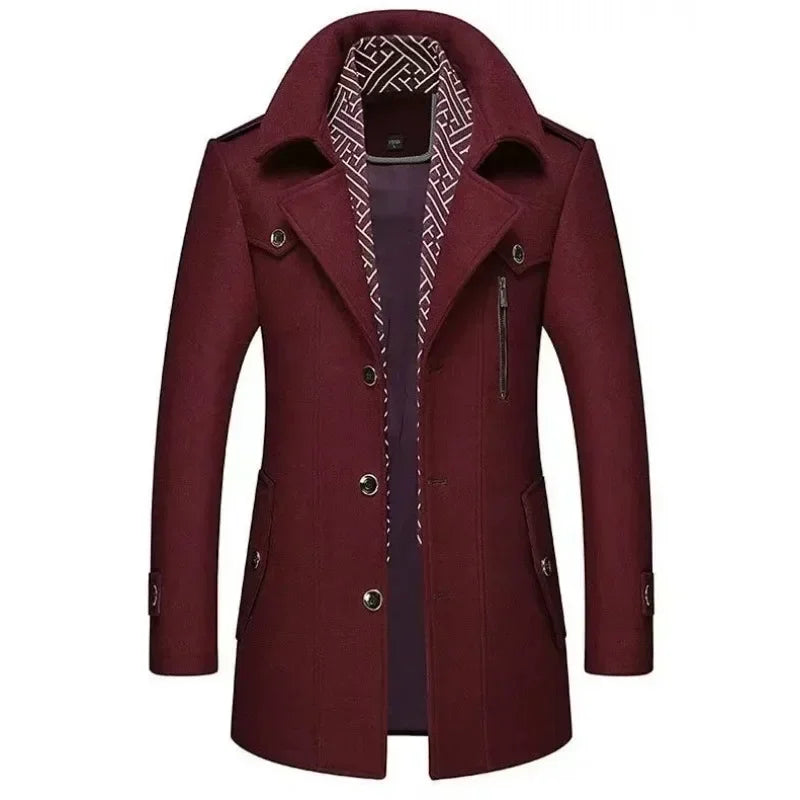 Men's Winter Business Coat – Elegant Long Trench Coat for Everyday and Office
