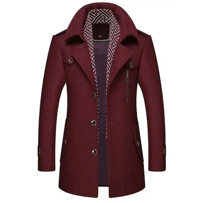 Men's Winter Business Coat – Elegant Long Trench Coat for Everyday and Office