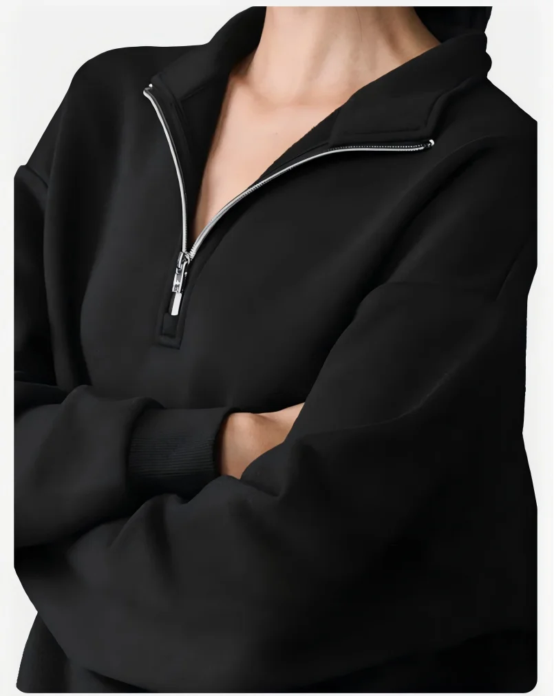 Two-piece loungewear set with stand collar and shorts, light gray
