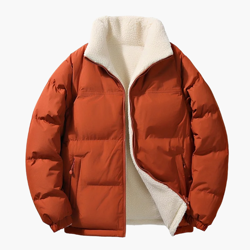 Men's winter quilted jacket with loose fit and fleece lining – urban fashion outdoor jacket
