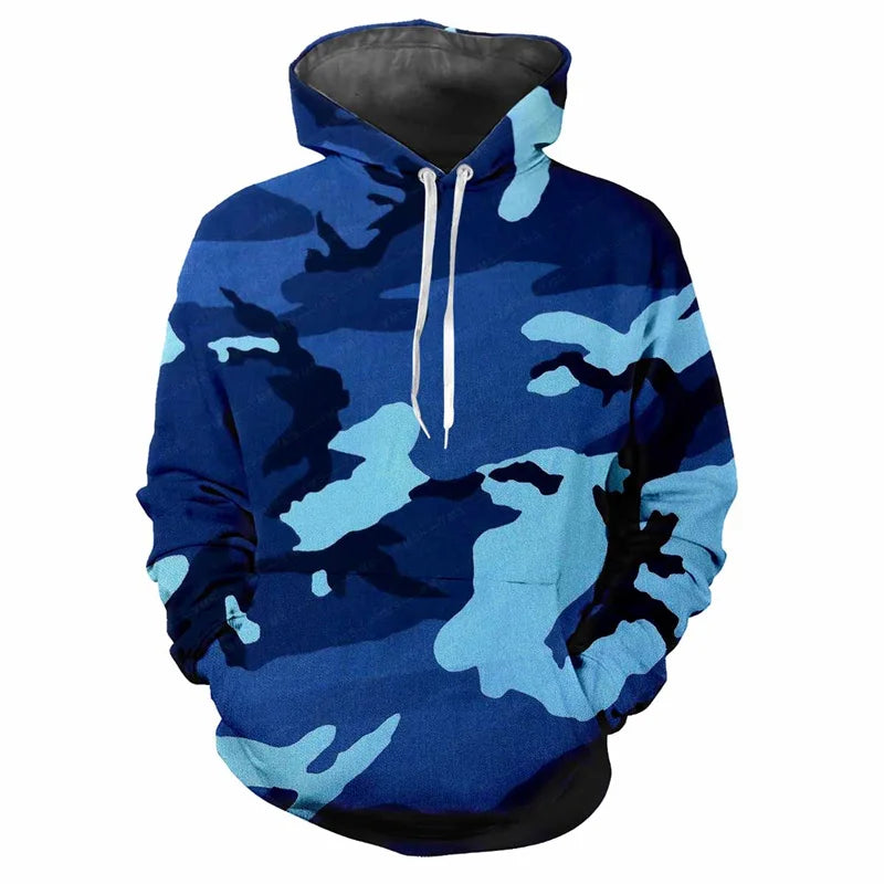 Kapuzenpullover Herren/Unisex Camouflage Muster mit Kängurutasche