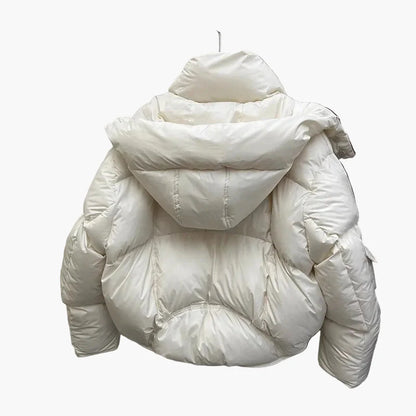 Women's quilted jacket with detachable hood – winter fashion, fashionable style, versatile for everyday and outdoor use