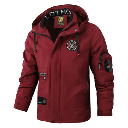 Herren Winterjacke mit Kapuze Winddicht Warm Gefüttert Mehreren Taschen