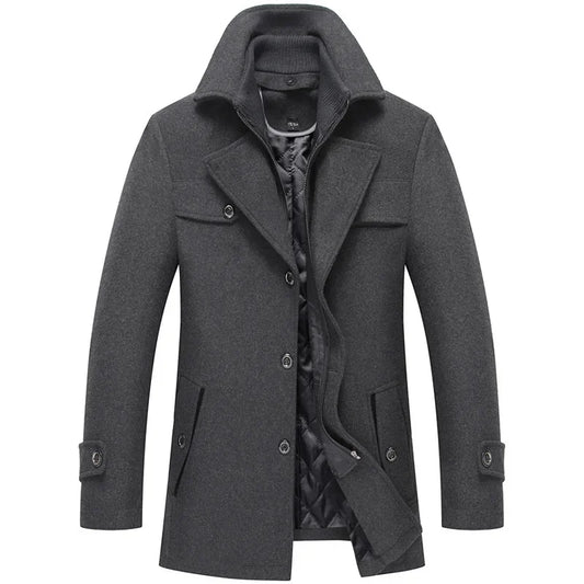 Herren Wintermantel Klassisch Modern – Eleganter Freizeit- und Businessmantel mit Stehkragen