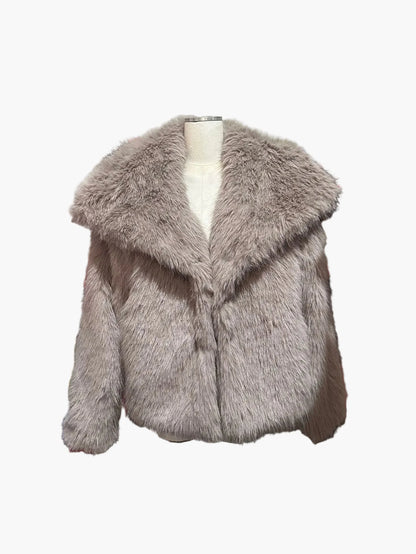Women's Luxury Short Fur Jacket – Elegant Street Style for Winter