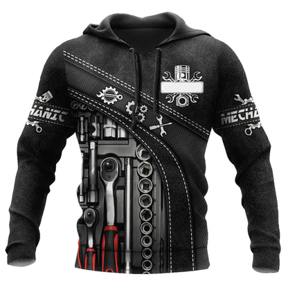 Hoodie mit Mechaniker-Thema und Grafikdruck, verschiedene Designs