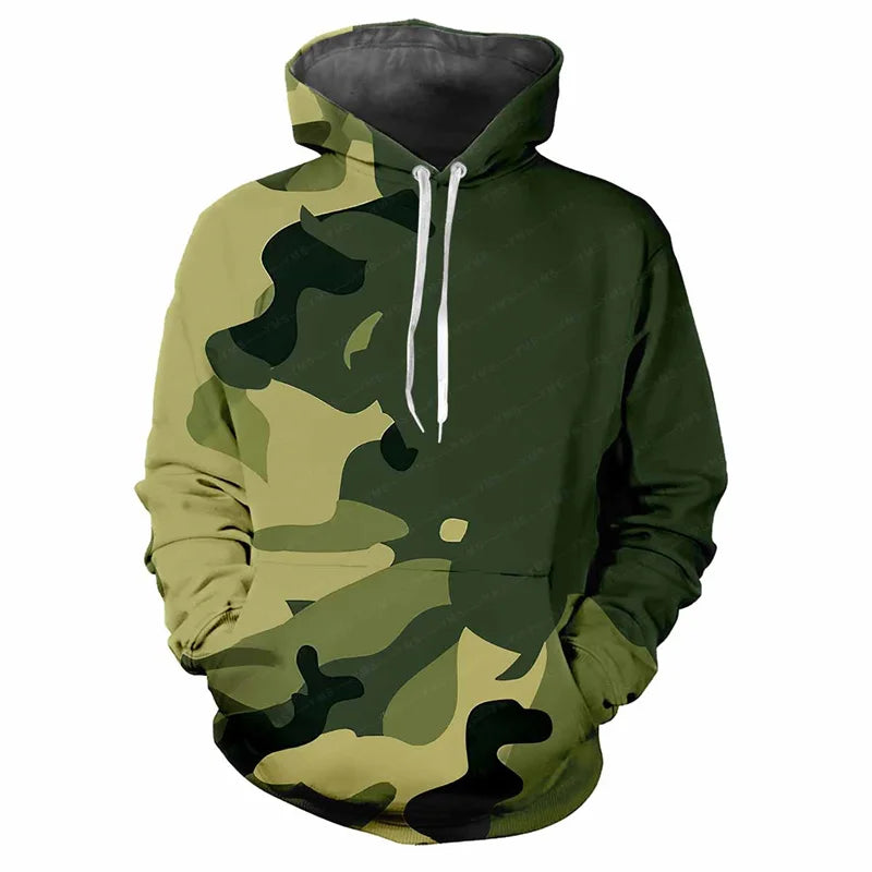 Kapuzenpullover Herren/Unisex Camouflage Muster mit Kängurutasche
