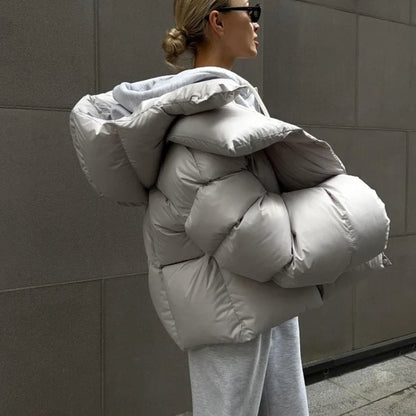 Women's quilted jacket with hood - short puffer jacket in various colors