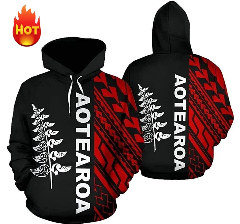 Unisex Hoodie with Hood, Tribal Turtle Pattern