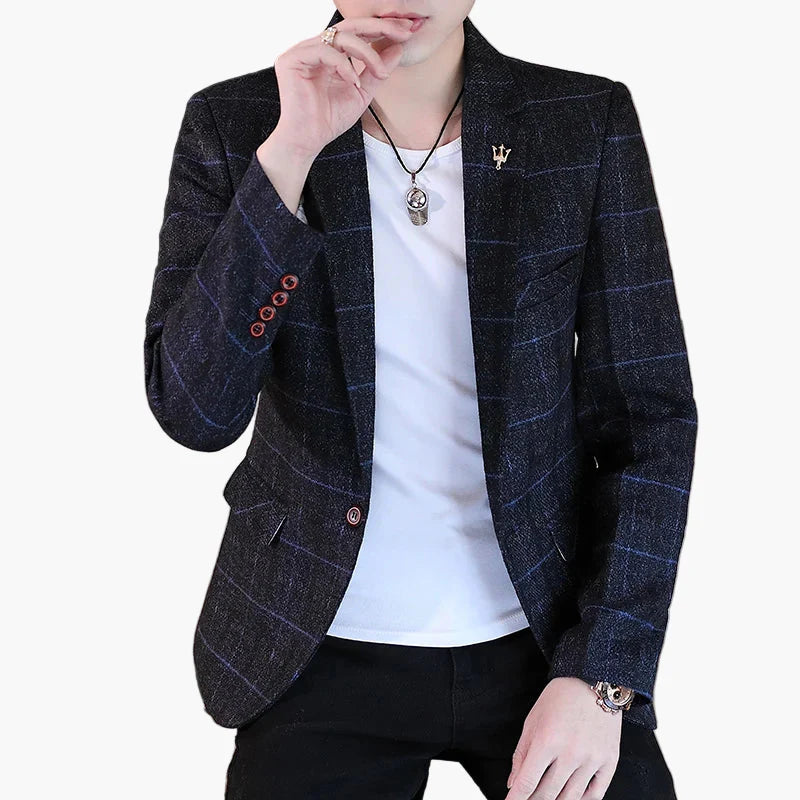 Men's Modern Checked Blazer – Stylish Blazer for Business & Leisure