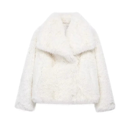 Women's Luxury Short Fur Jacket – Elegant Street Style for Winter