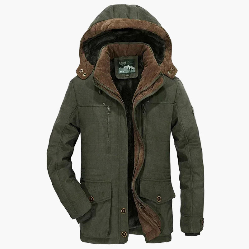 Herren Winterjacke Outdoor Parka mit Kapuze – Warm & Stilvoll für Freizeit und Alltag