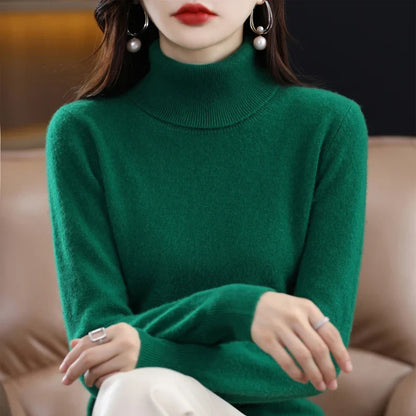 Women's turtleneck sweater made of soft material long sleeves in various colors