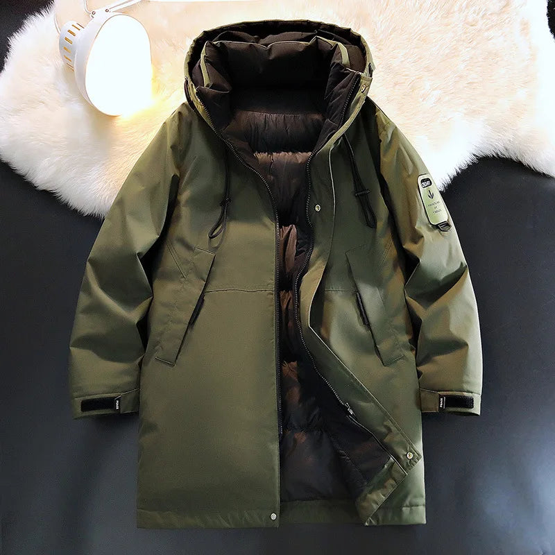 Unisex winter parka with hood - Warm-lined coat with zipper and pockets