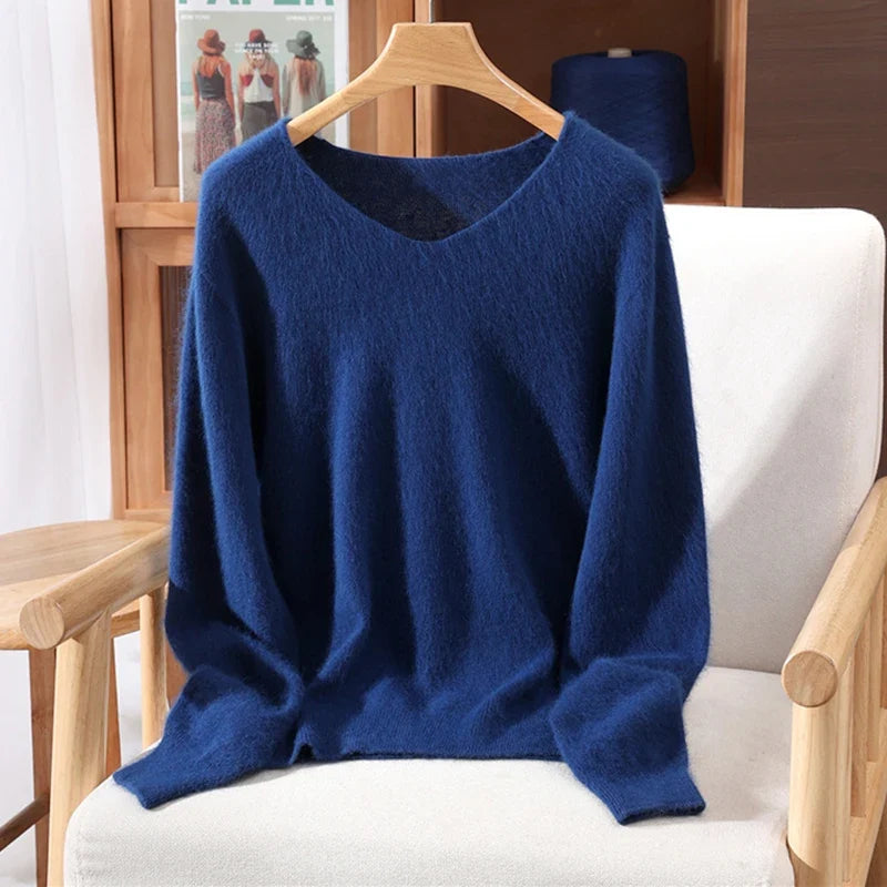 Soft V-Neck Long-Sleeve Sweater