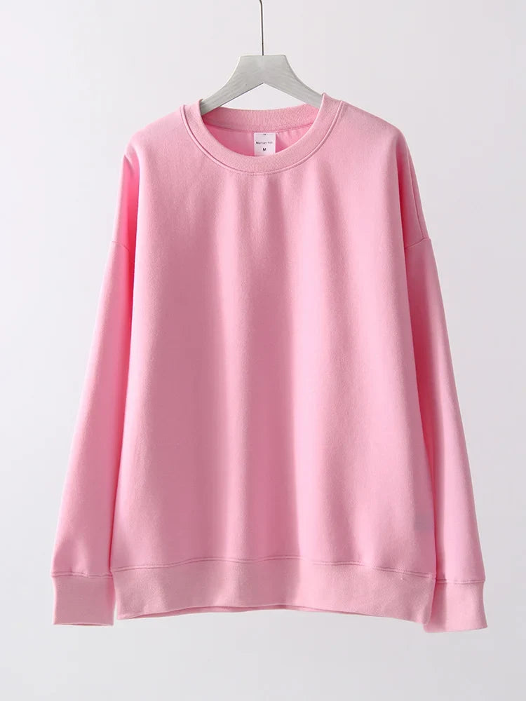 Unisex Basic Crew-Neck Long-Sleeve Sweatshirt Pullover in Various Colors