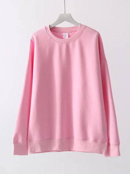 Unisex Basic Crew-Neck Long-Sleeve Sweatshirt Pullover in Various Colors