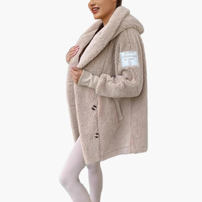 Women's Oversize Fleece Coat with Hood – Cozy Winter Street Style