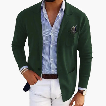 Men's Blazer Modern Single-Breasted Business Casual Jacket with Lapel and Pockets