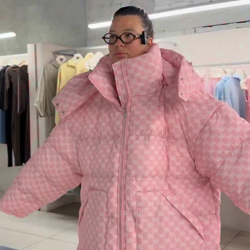 Women's quilted jacket with hood and zipper