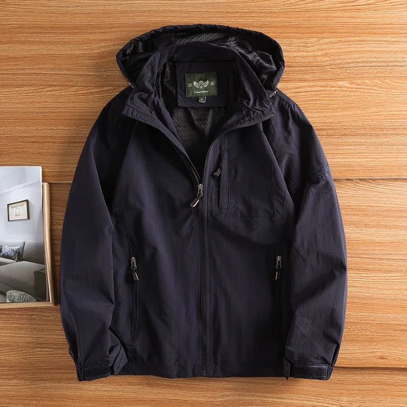 Men's outdoor jacket with hood - windproof transitional jacket for men